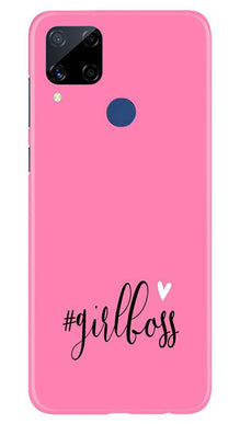 Girl Boss Pink Mobile Back Case for Realme C15 (Design - 269)