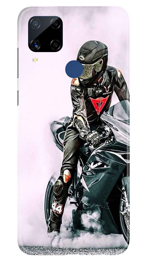 Biker Mobile Back Case for Realme C15 (Design - 383)