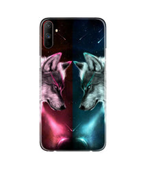 Wolf fight Mobile Back Case for Realme C3 (Design - 221)