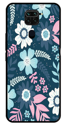 Flower Leaves Design Metal Mobile Case for Redmi 10X   (Design No -50)