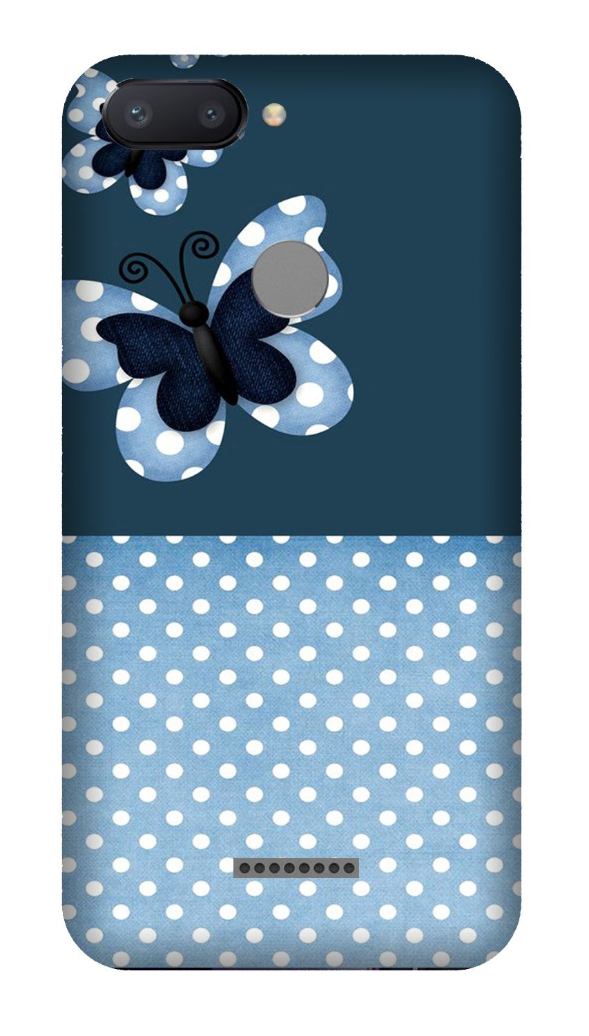 White dots Butterfly Case for Redmi 6