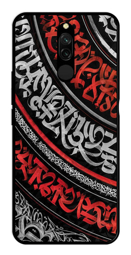 Qalander Art Metal Mobile Case for Redmi 8   (Design No -49)