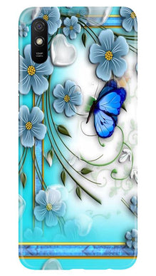 Blue Butterfly Mobile Back Case for Xiaomi Redmi 9a (Design - 21)