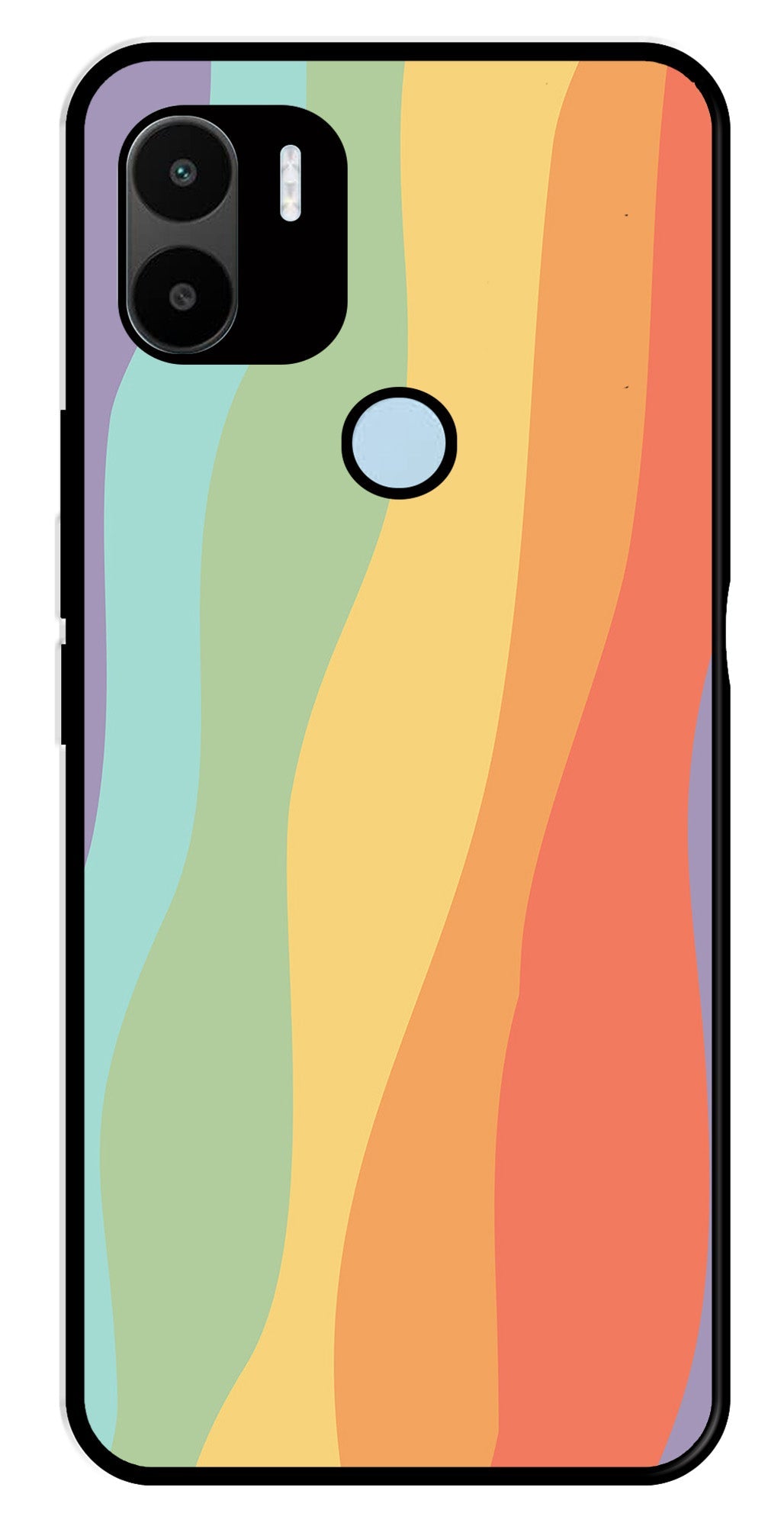 Muted Rainbow Metal Mobile Case for Redmi A2 Plus   (Design No -02)