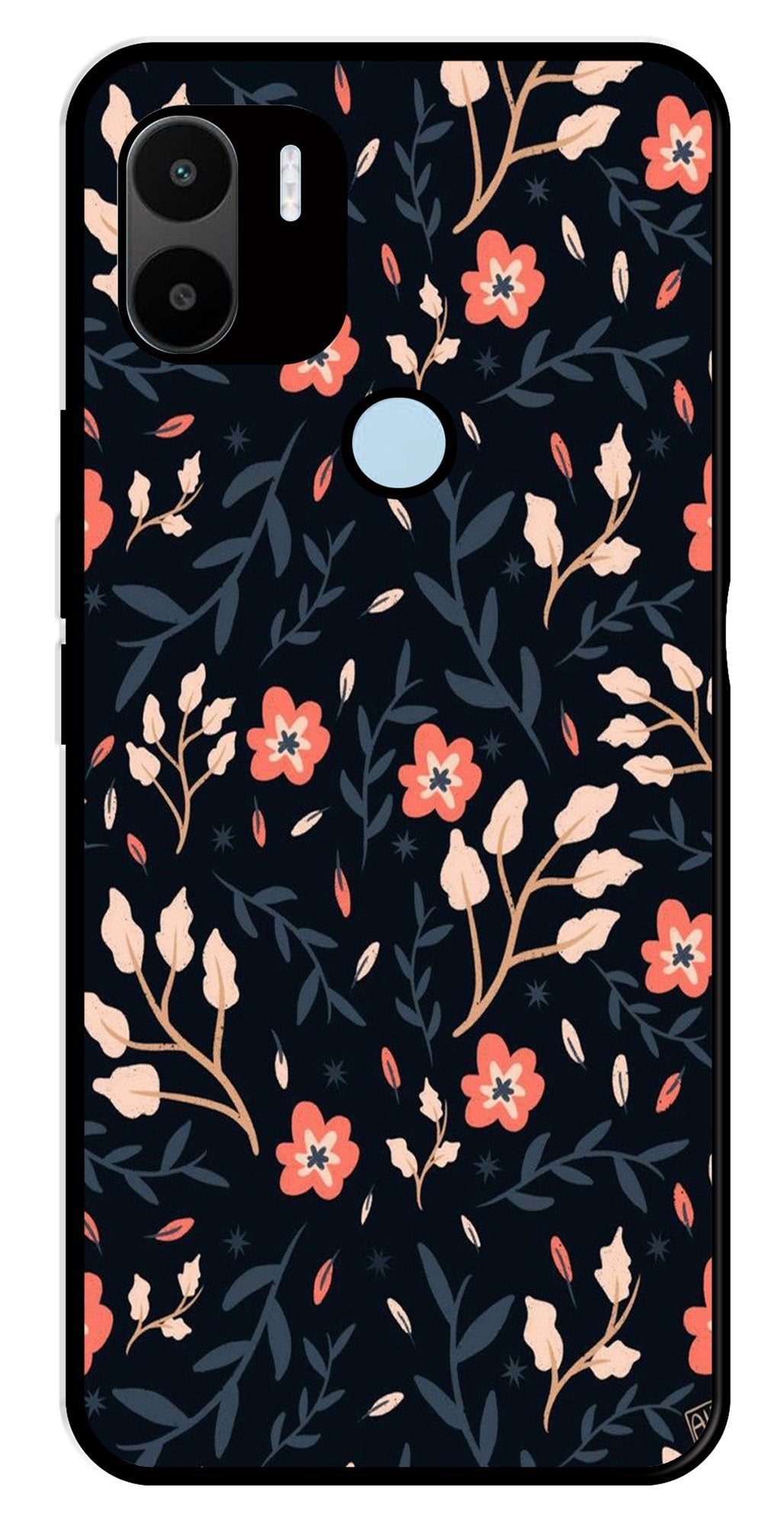 Floral Pattern Metal Mobile Case for Poco C51   (Design No -10)