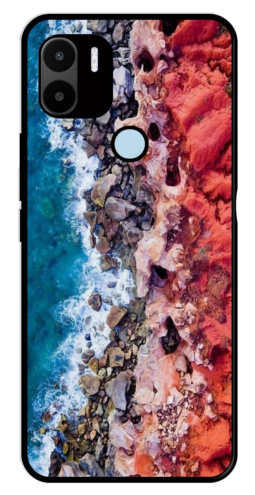 Sea Shore Metal Mobile Case for Poco C51   (Design No -18)