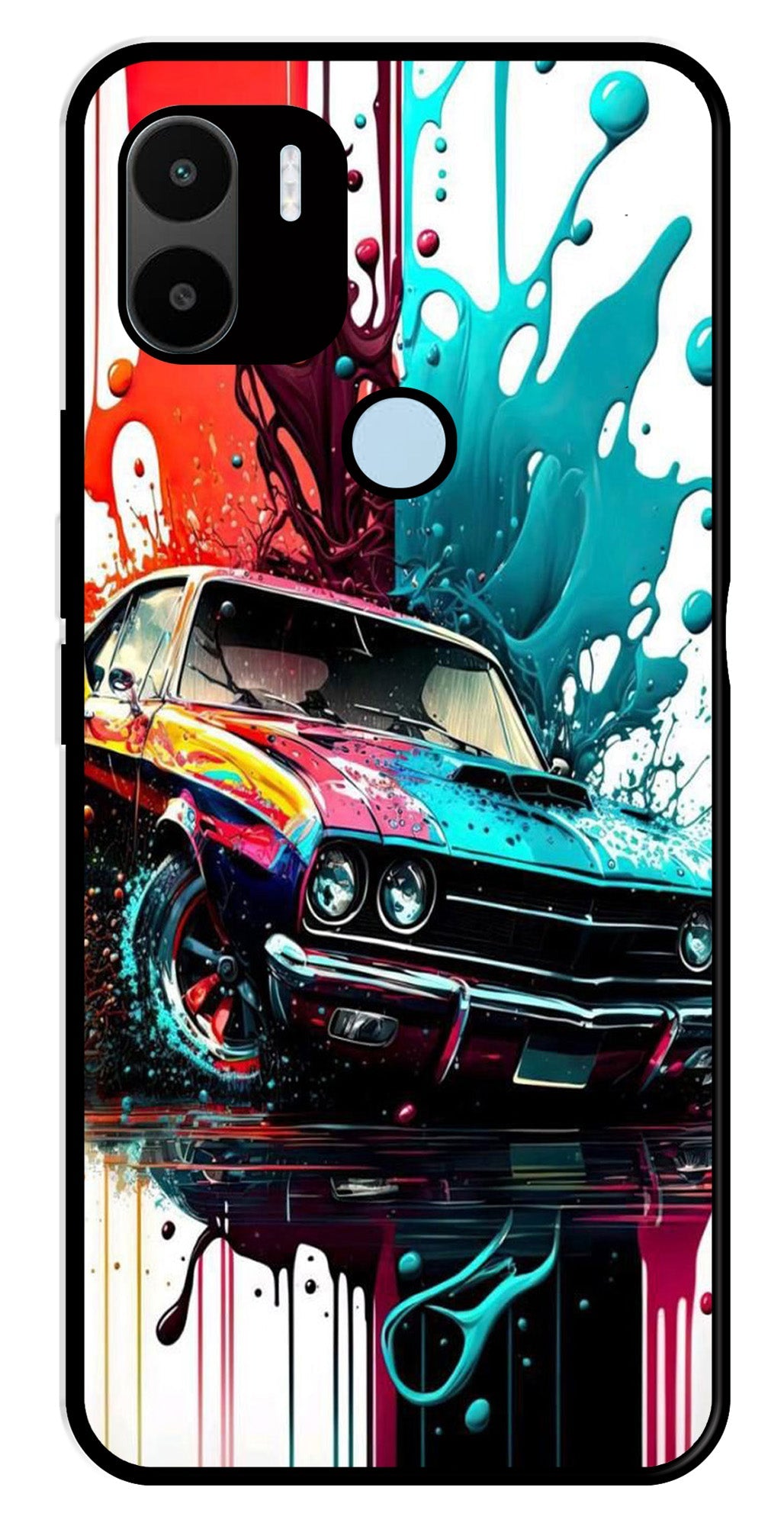 Vintage Car Metal Mobile Case for Poco C51   (Design No -29)