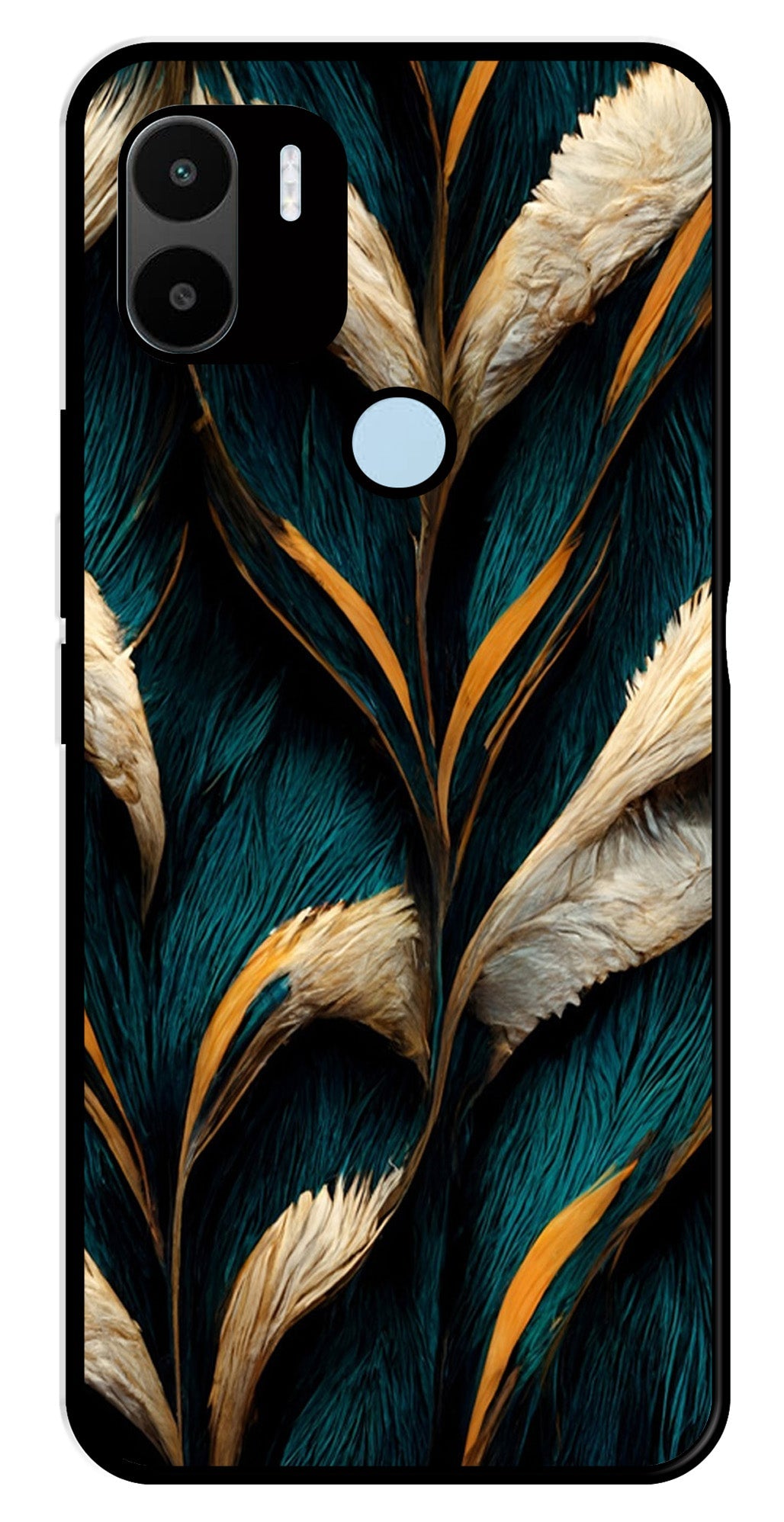 Feathers Metal Mobile Case for Poco C51   (Design No -30)