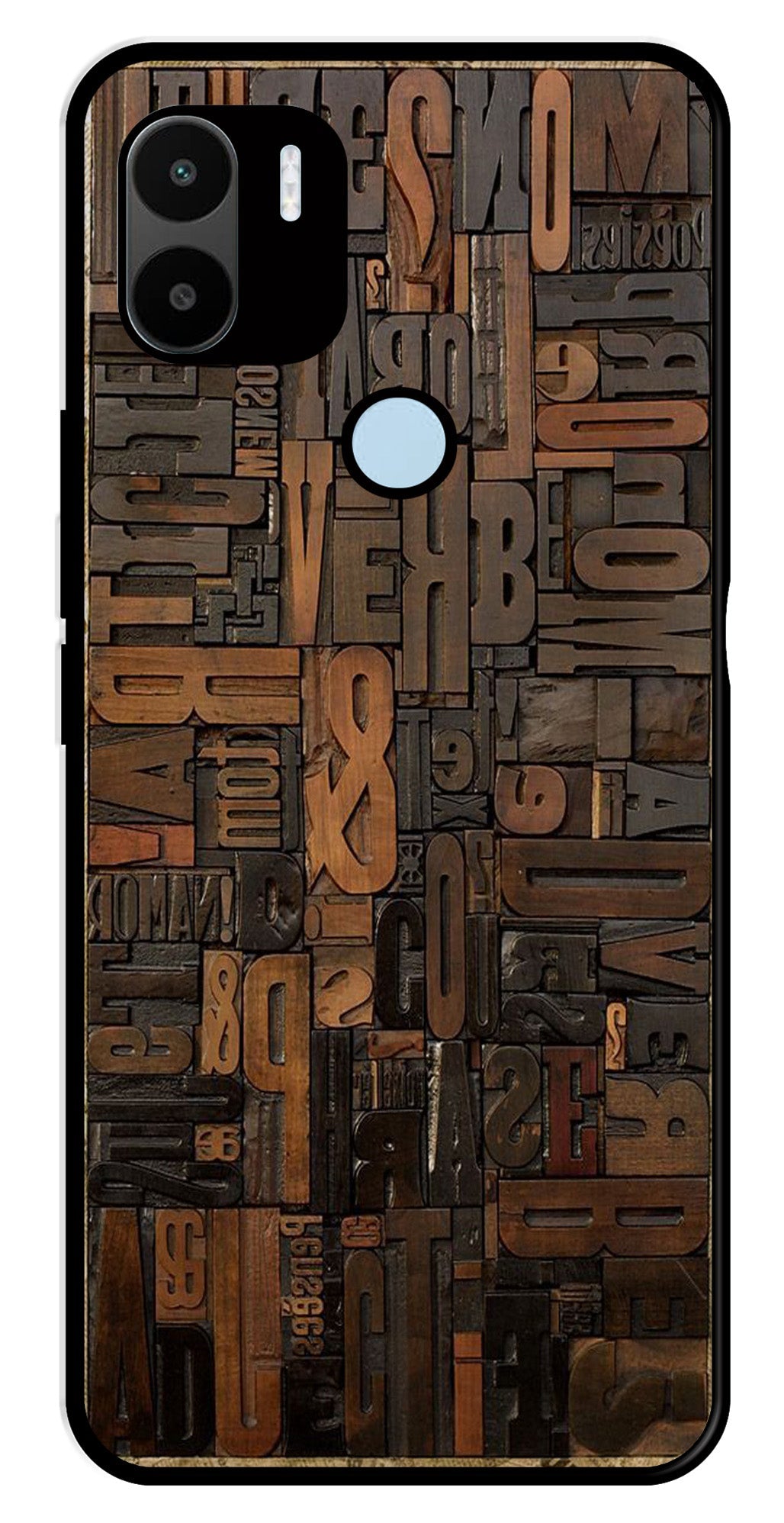 Alphabets Metal Mobile Case for Poco C51   (Design No -32)