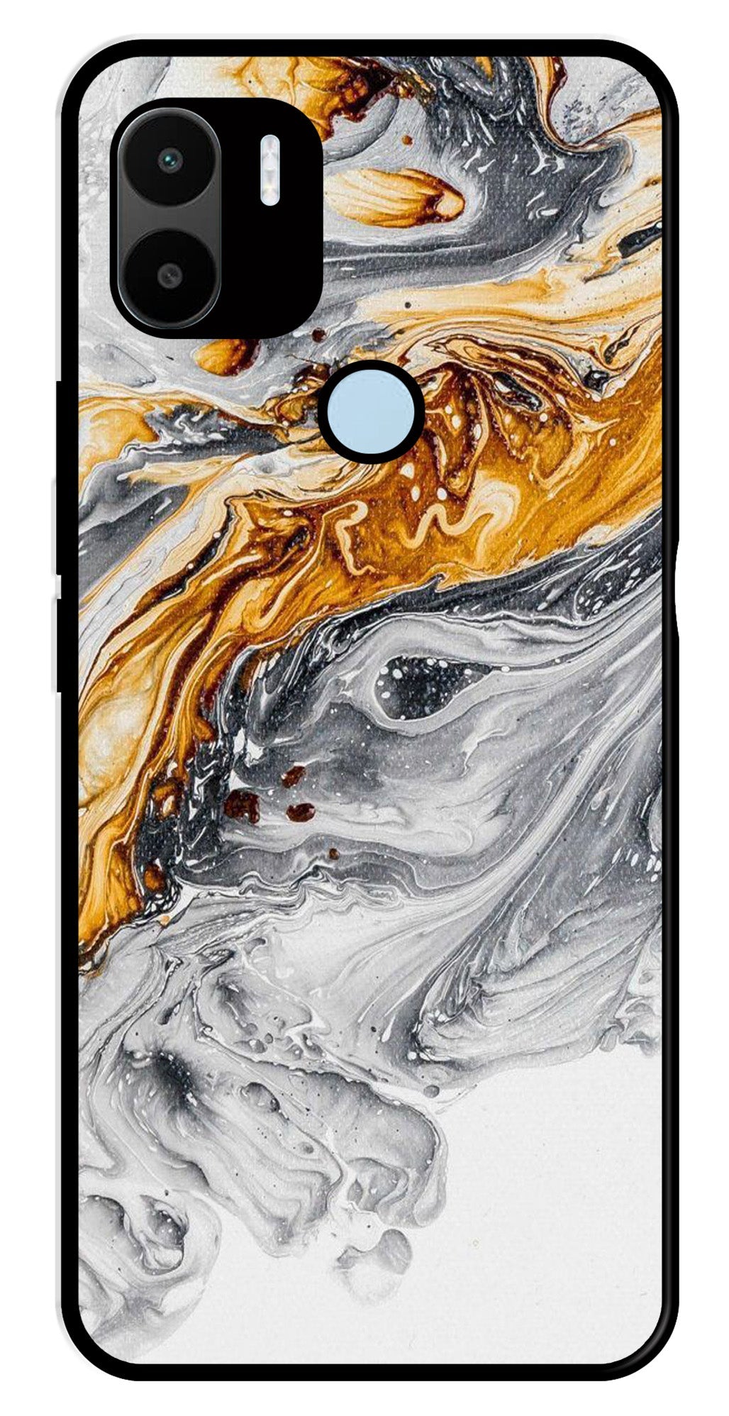 Marble Pattern Metal Mobile Case for Redmi A2 Plus   (Design No -36)