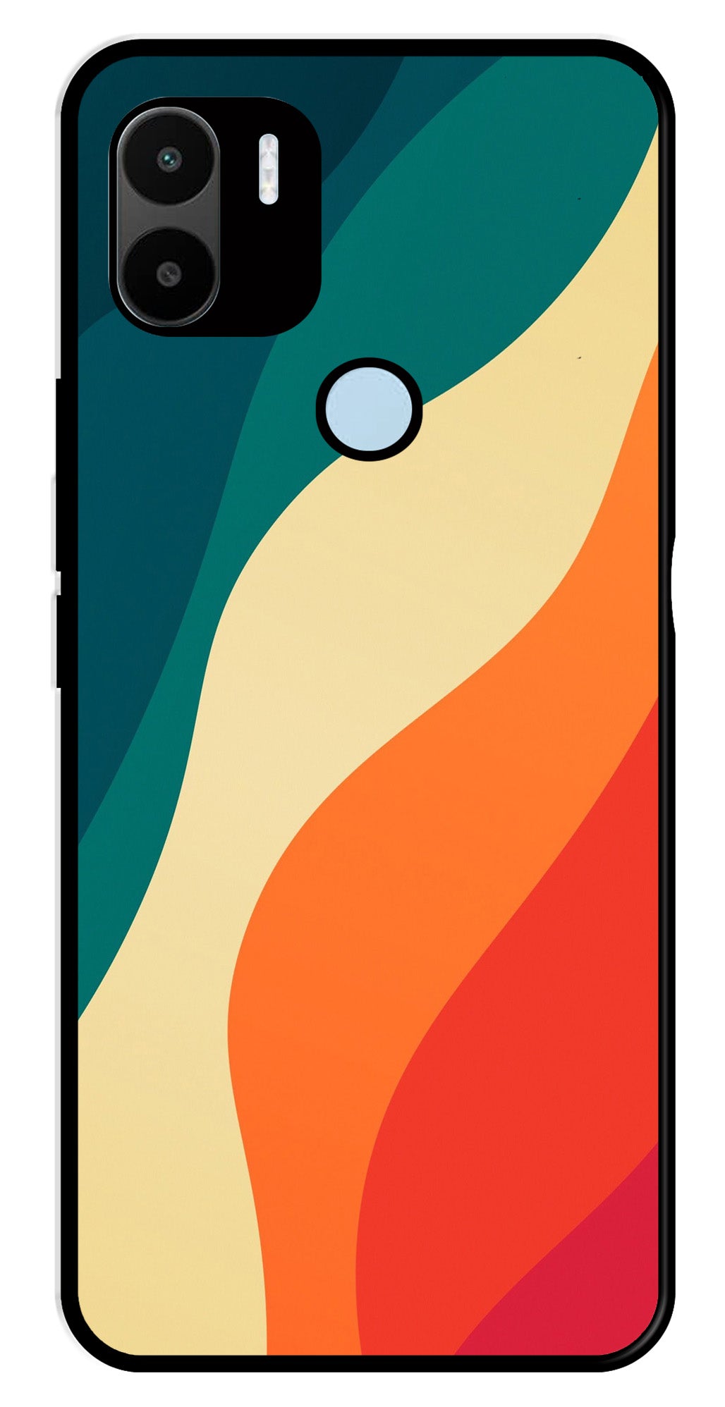 Muted Rainbow Metal Mobile Case for Poco C51   (Design No -39)