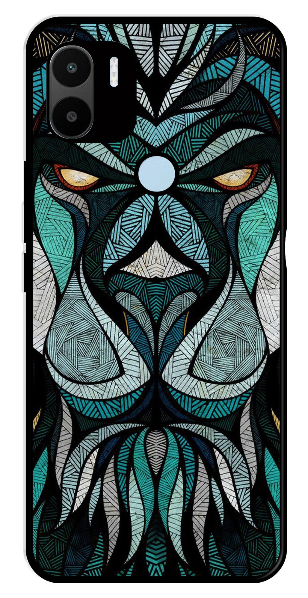 Lion Pattern Metal Mobile Case for Redmi A2 Plus   (Design No -40)