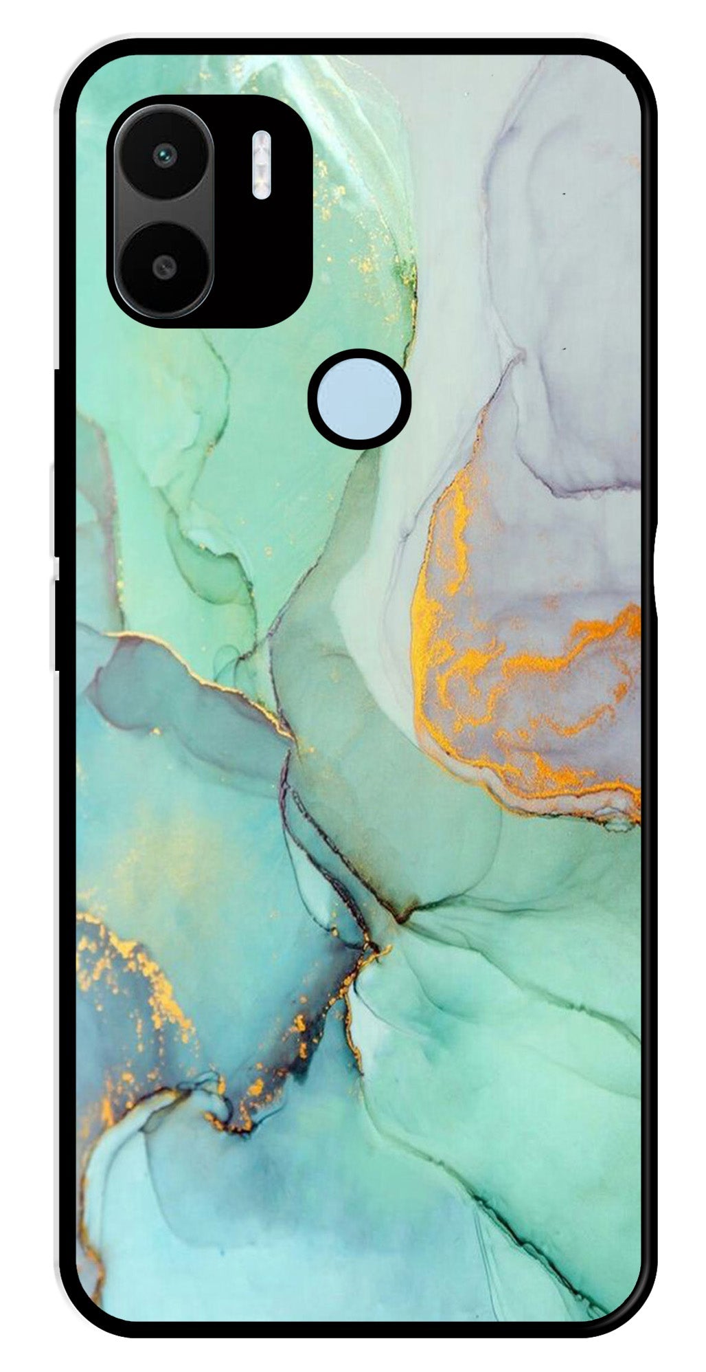 Marble Design Metal Mobile Case for Poco C51   (Design No -46)