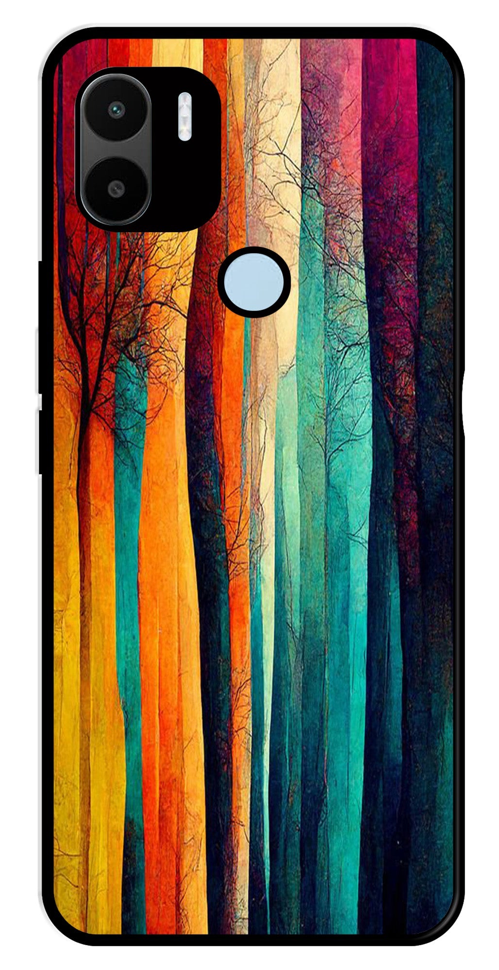 Modern Art Colorful Metal Mobile Case for Poco C51   (Design No -47)