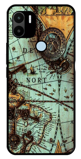 Map Design Metal Mobile Case for Poco C51   (Design No -54)