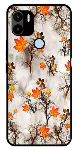 Autumn leaves Metal Mobile Case for Poco C50   (Design No -55)