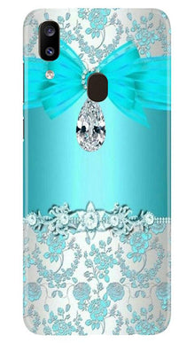 Shinny Blue Background Mobile Back Case for Samsung Galaxy A20 (Design - 32)