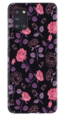 Rose Black Background Mobile Back Case for Samsung Galaxy A31 (Design - 27)