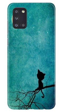 Moon cat Mobile Back Case for Samsung Galaxy A31 (Design - 70)