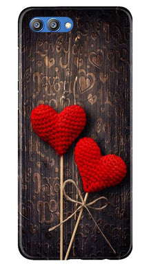 Red Hearts Mobile Back Case for Honor View 10 (Design - 80)