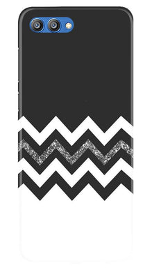 Black white Pattern2Mobile Back Case for Honor View 10 (Design - 83)