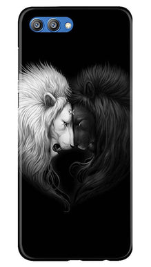 Dark White Lion Mobile Back Case for Honor View 10  (Design - 140)