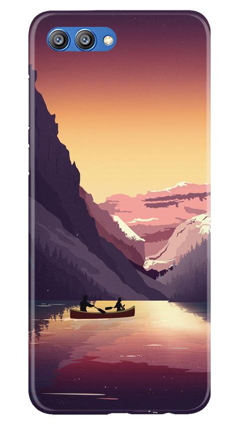 Mountains Boat Case for Honor View 10 (Design - 181)