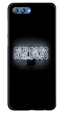 Girl Boss Black Mobile Back Case for Honor View 10 (Design - 268)