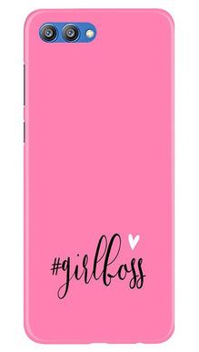 Girl Boss Pink Mobile Back Case for Honor View 10 (Design - 269)