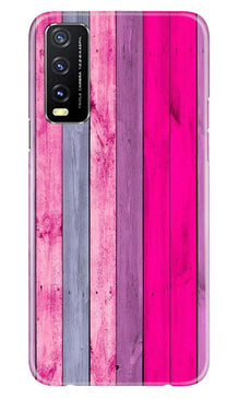 Wooden look Mobile Back Case for Vivo Y20i (Design - 24)