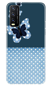 White dots Butterfly Mobile Back Case for Vivo Y20i (Design - 31)