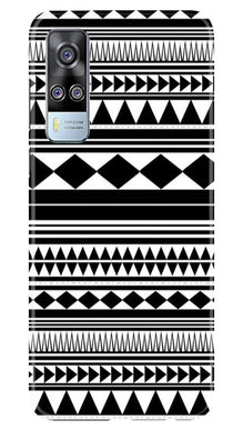 Black white Pattern Mobile Back Case for Vivo Y51 (Design - 5)