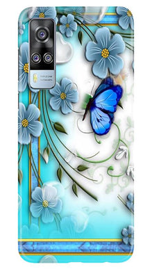 Blue Butterfly Mobile Back Case for Vivo Y51 (Design - 21)