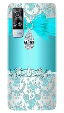 Shinny Blue Background Mobile Back Case for Vivo Y51 (Design - 32)