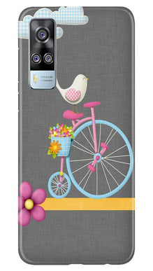 Sparron with cycle Mobile Back Case for Vivo Y51 (Design - 34)