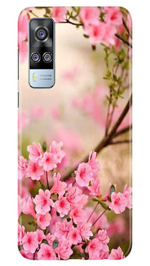 Pink flowers Mobile Back Case for Vivo Y51 (Design - 69)