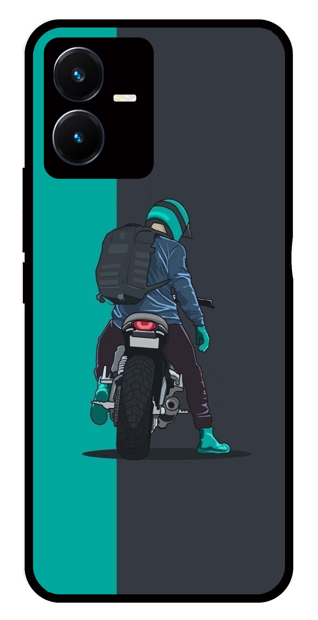 Bike Lover Metal Mobile Case for Vivo Y22   (Design No -05)