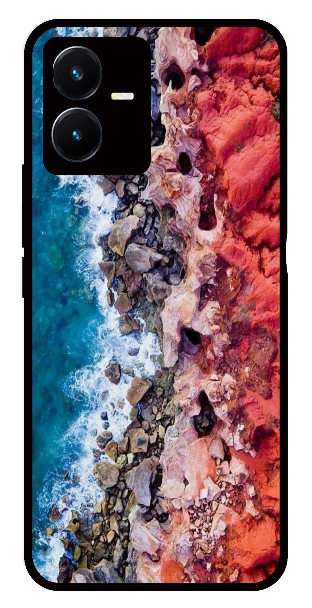 Sea Shore Metal Mobile Case for Vivo Y22   (Design No -18)