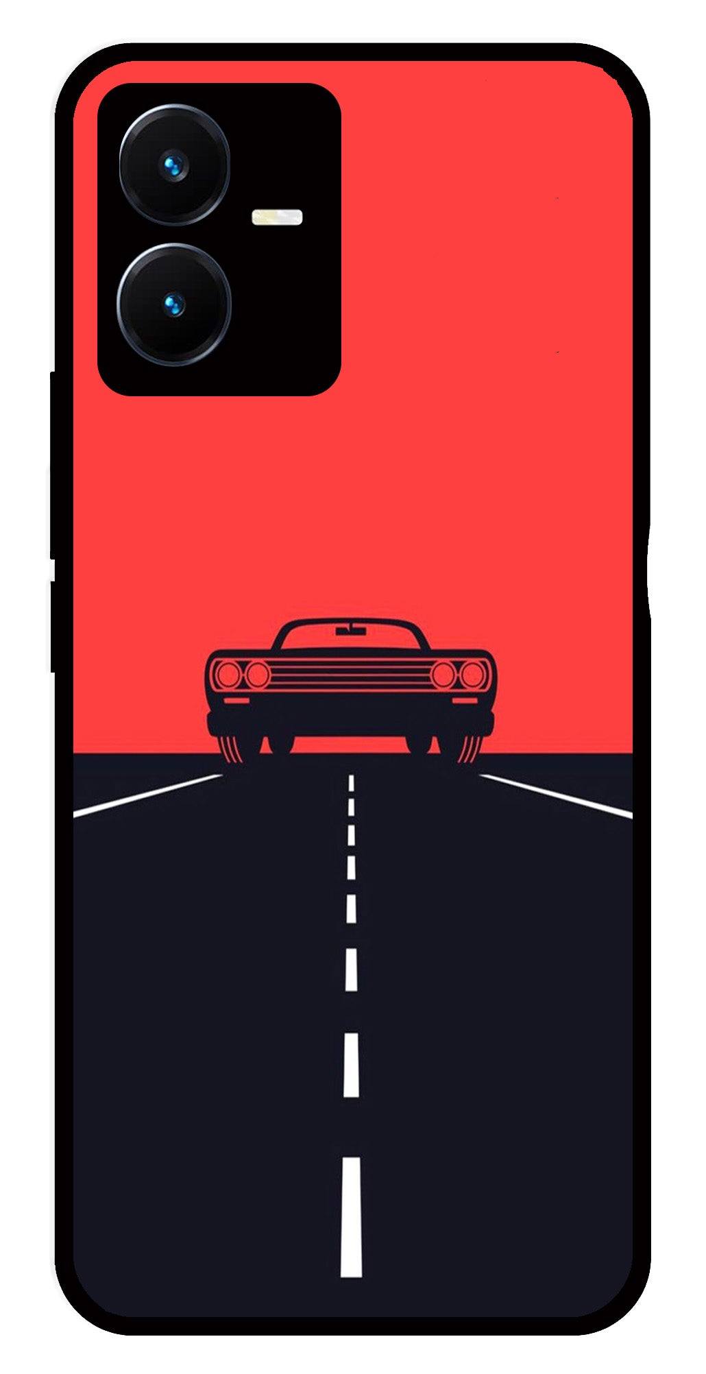 Car Lover Metal Mobile Case for Vivo Y22   (Design No -21)