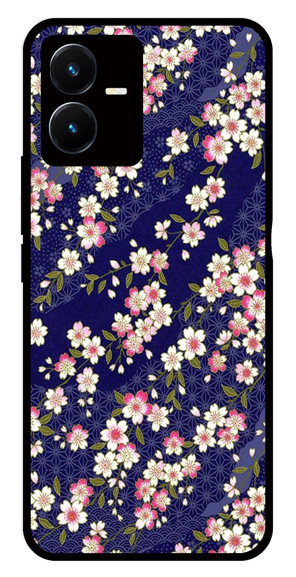 Flower Design Metal Mobile Case for Vivo Y22   (Design No -25)