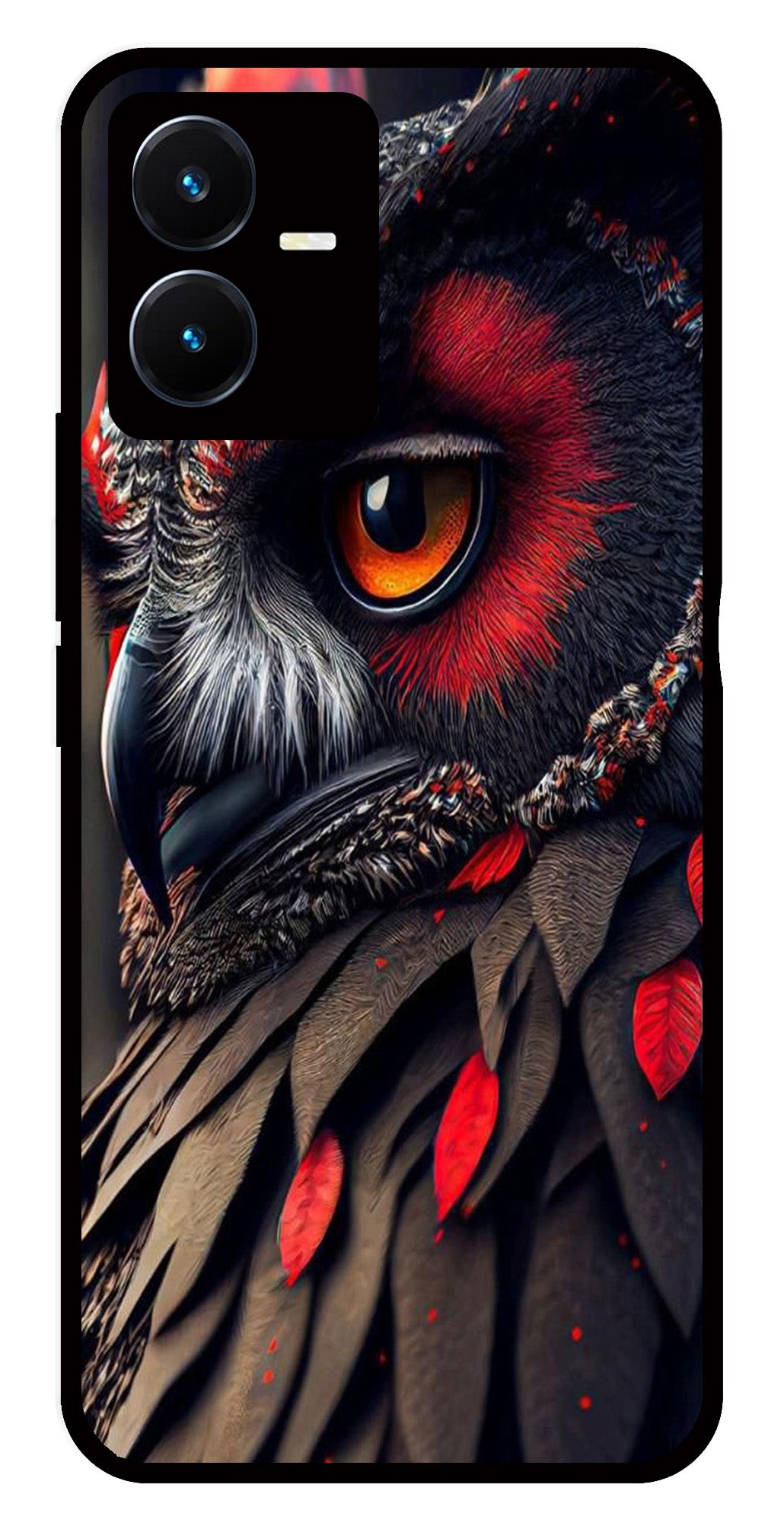 Owl Design Metal Mobile Case for Vivo Y22   (Design No -26)