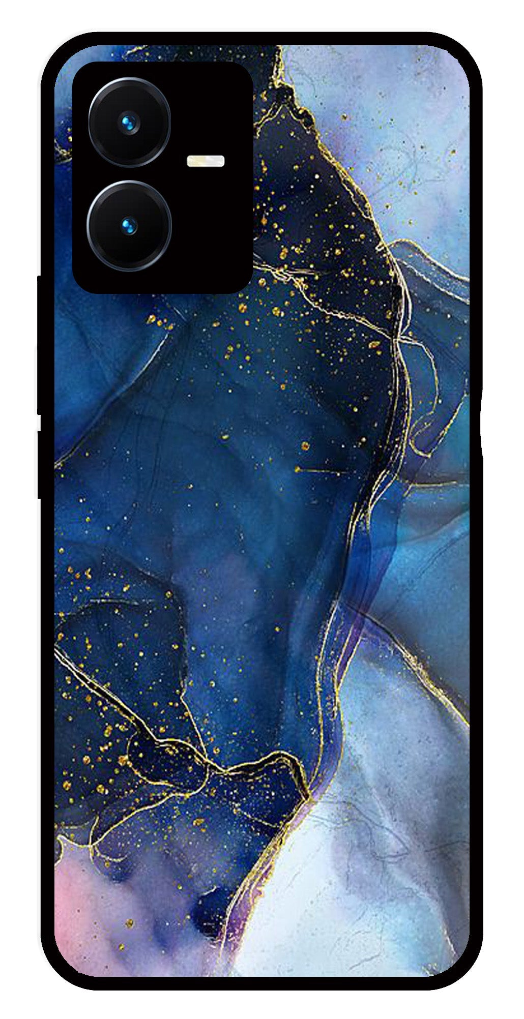 Blue Marble Metal Mobile Case for Vivo Y22   (Design No -34)