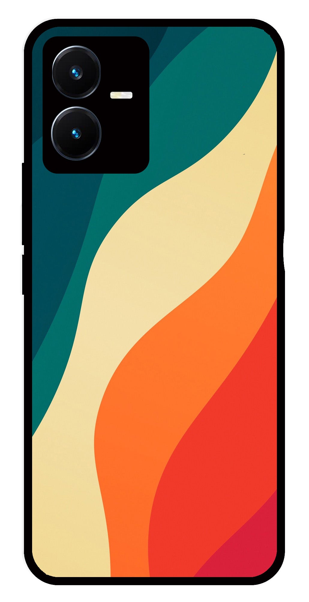 Muted Rainbow Metal Mobile Case for Vivo Y22   (Design No -39)