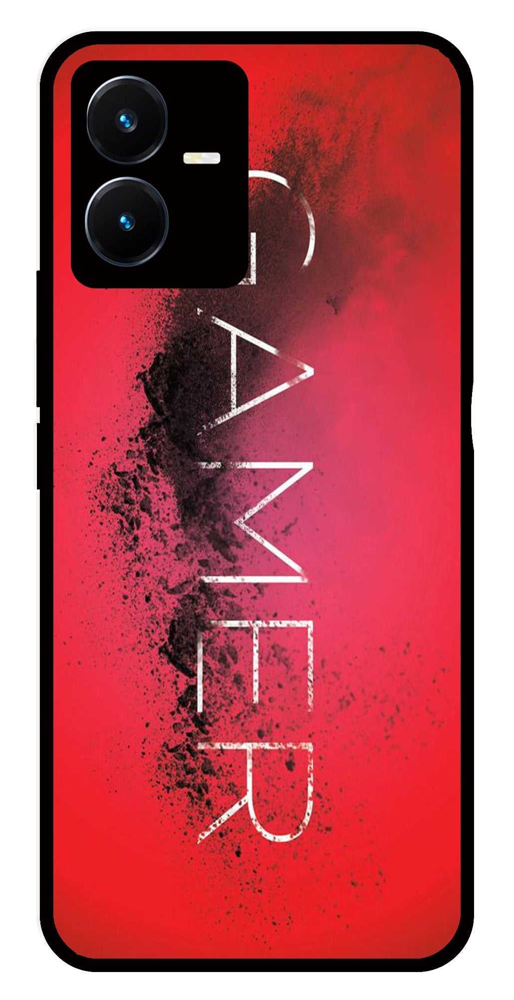 Gamer Pattern Metal Mobile Case for Vivo Y22   (Design No -41)