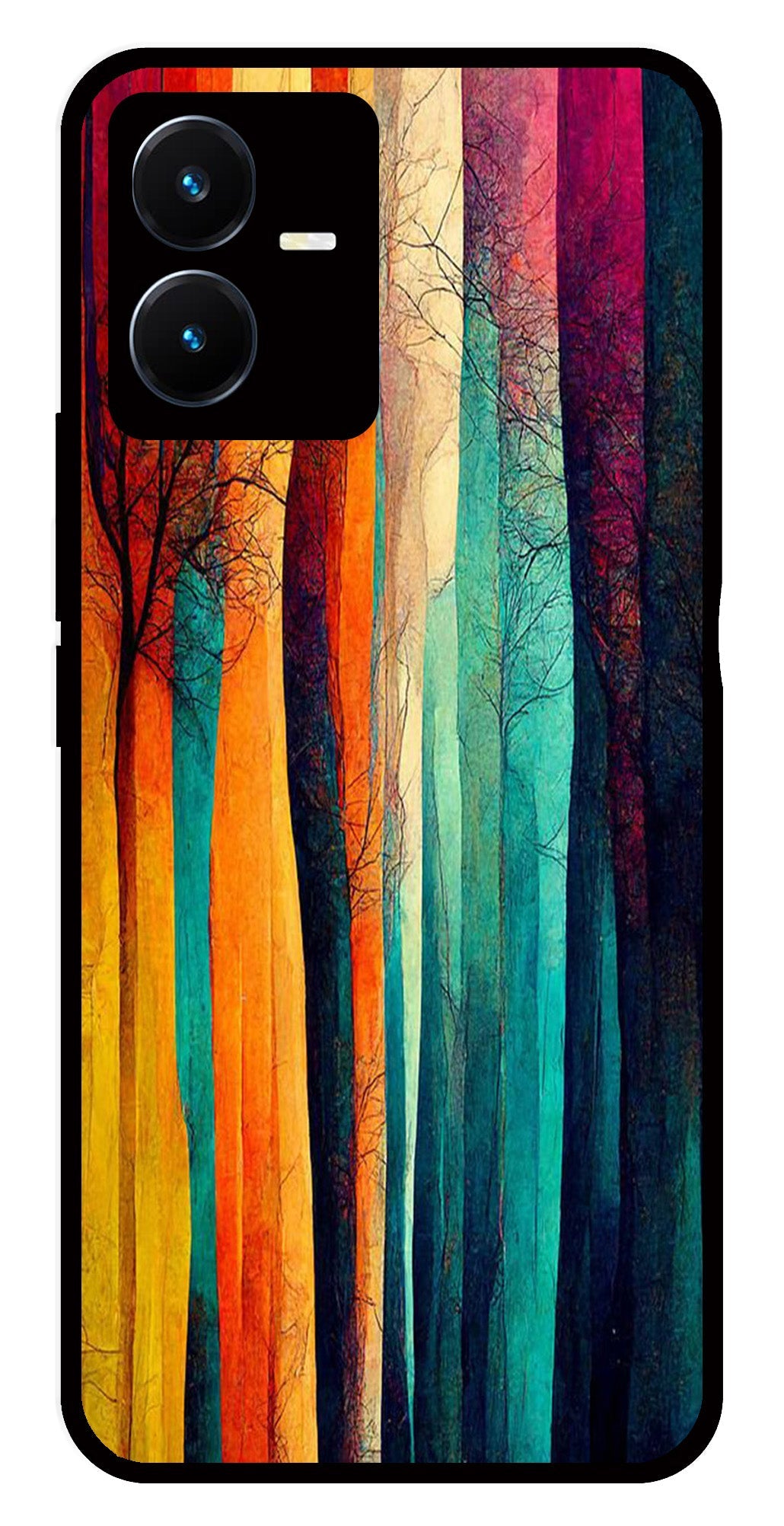 Modern Art Colorful Metal Mobile Case for Vivo Y22   (Design No -47)