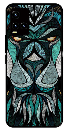 Lion Pattern Metal Mobile Case for Vivo Y33s