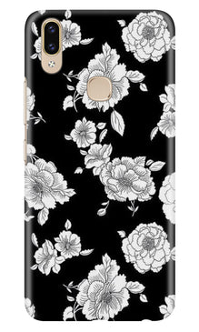 White flowers Black Background Mobile Back Case for Zenfone 5z (Design - 9)
