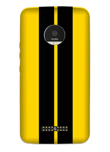 Black Yellow Pattern Mobile Back Case for Moto Z3 Play (Design - 377)
